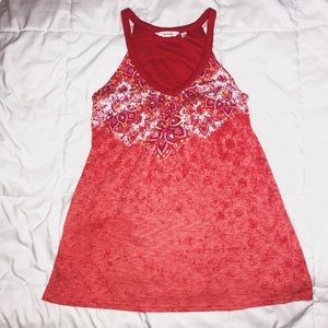 Athleta Orange Floral Print Yoga Workout Tank